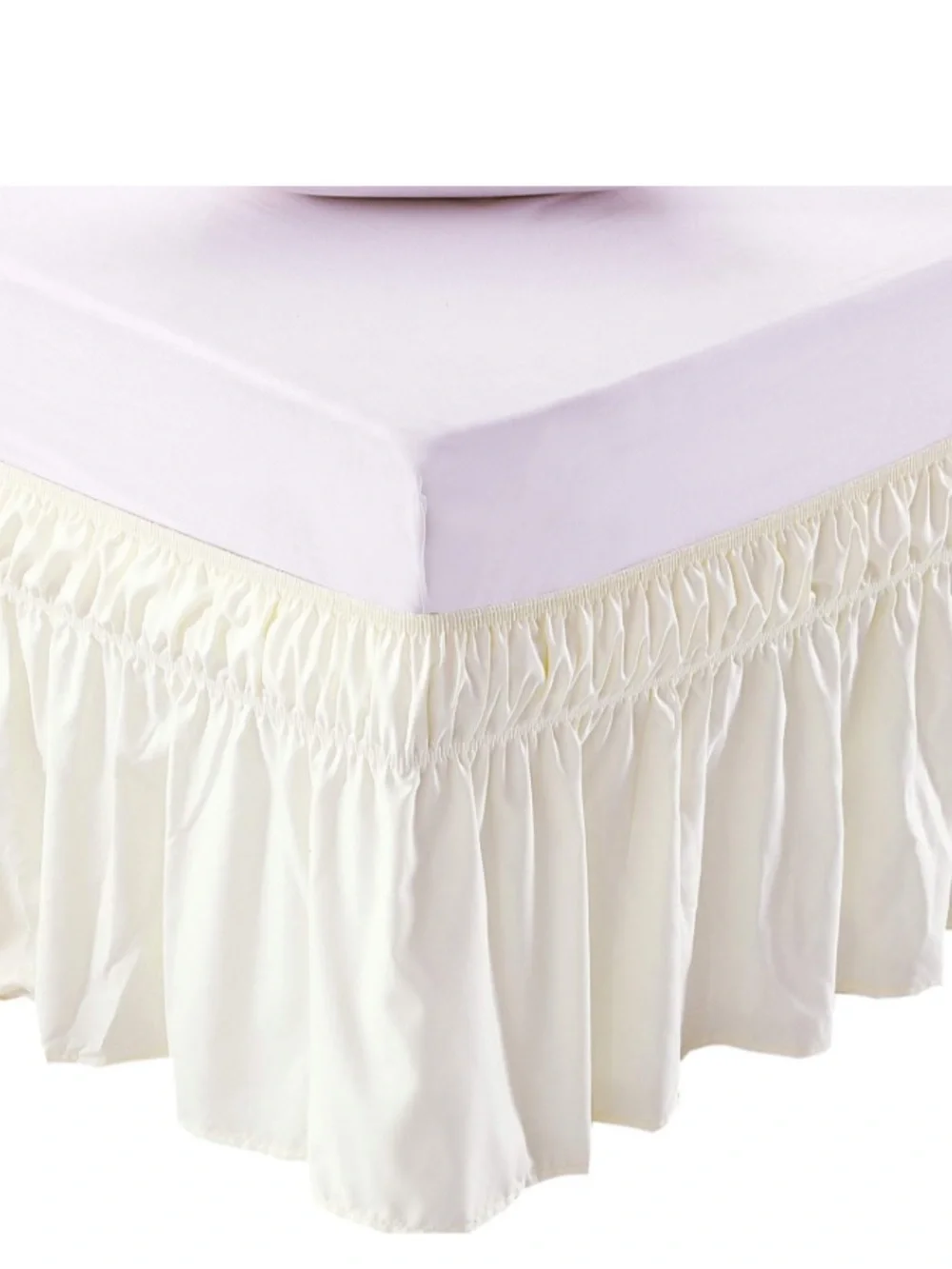 IVORY Wrap-Around Bed Skirt 14” Drop KING/QUEEN